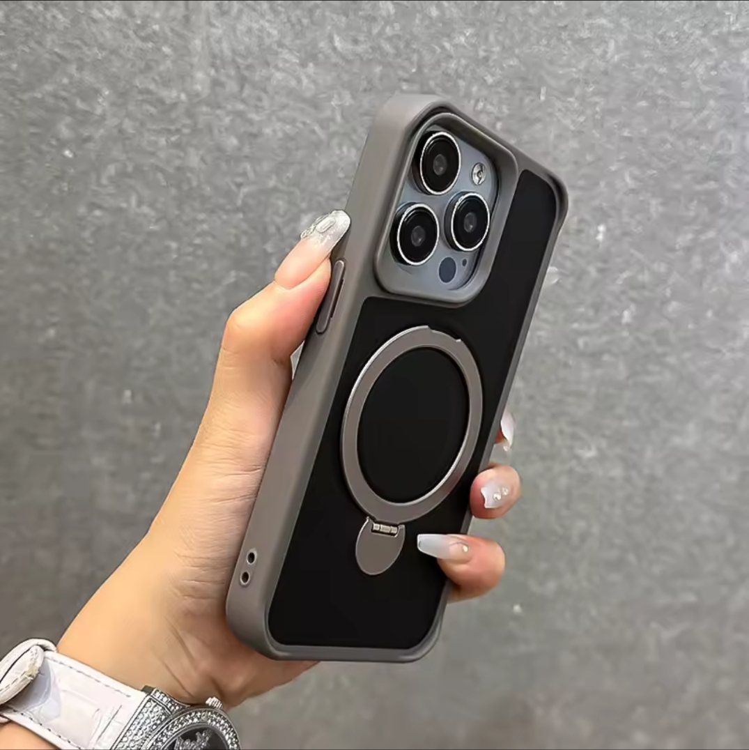 Coque MagSafe 2-en-1 avec stand int&eacute;gr&eacute; et porte-cartes sur iPhone